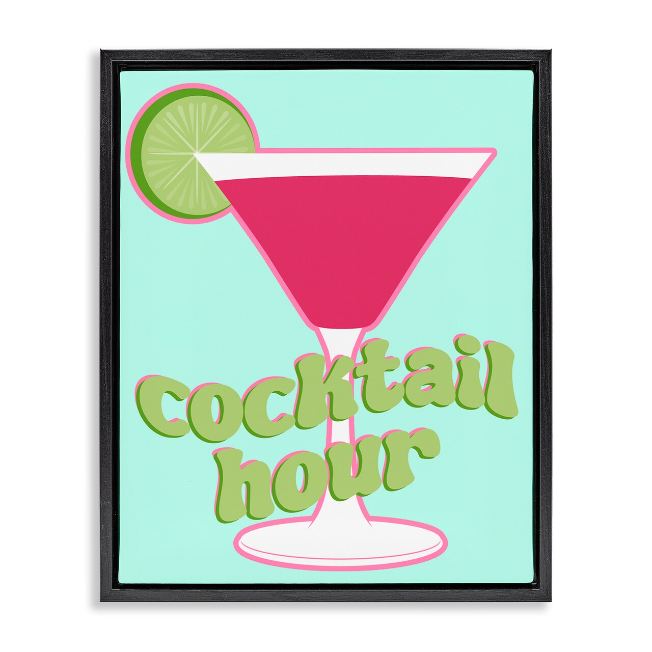Stupell Industries Retro Cocktail Hour Framed Floater Canvas Wall Art Design by SD Graphics Studio